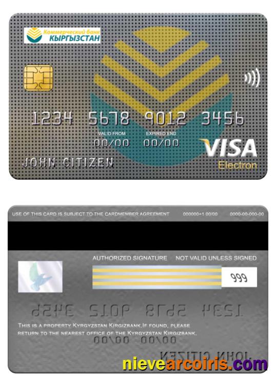 Kyrgyzstan Kirgizbank visa electron card